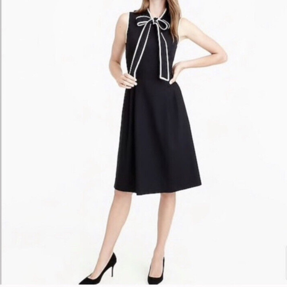 J. Crew Blythe gorgeous black wool crepe sleeveless tailored dress